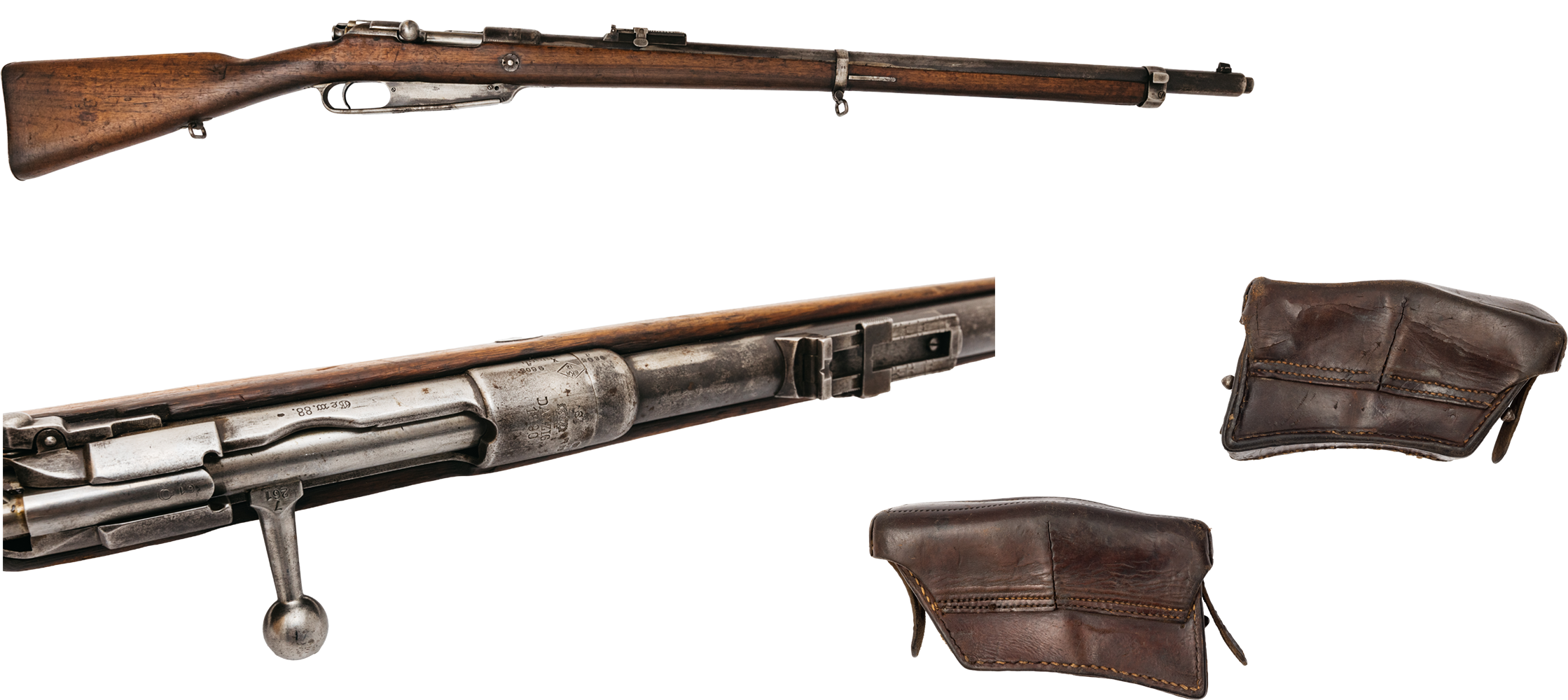 Gewehr M. 1888 Mauser mit Patronentaschen